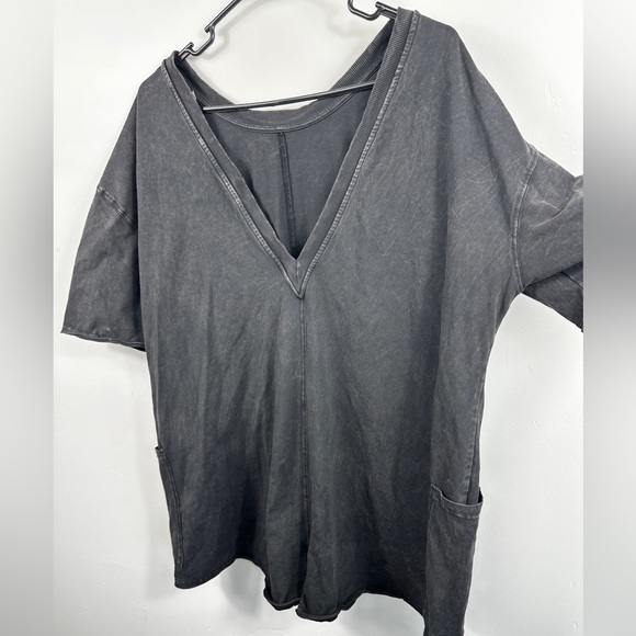 Free People FP Movement Hot Shot Tee Romper Washed Black Size Medium - Picture 6 of 9